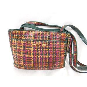 Vintage Valentino Garavani Multi-Color Woven Leather Shoulder Tote Bag